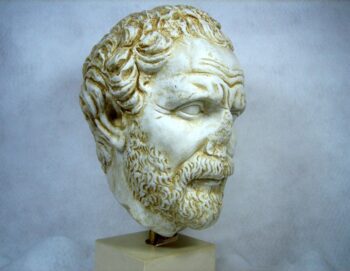Bust of the Greek philosopher Plato. Round base. 29 cm.