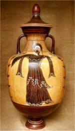 Black figured Panathenaic Amphora