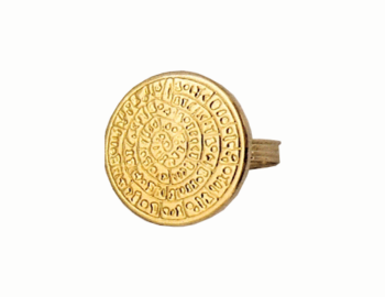 Gold Phaistos disk ring #1