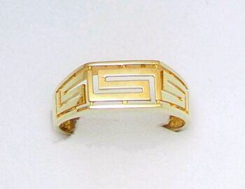 Gold Greek key ring