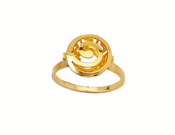 Gold Spiral Greek key ring