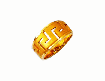 Gold Greek key band ring