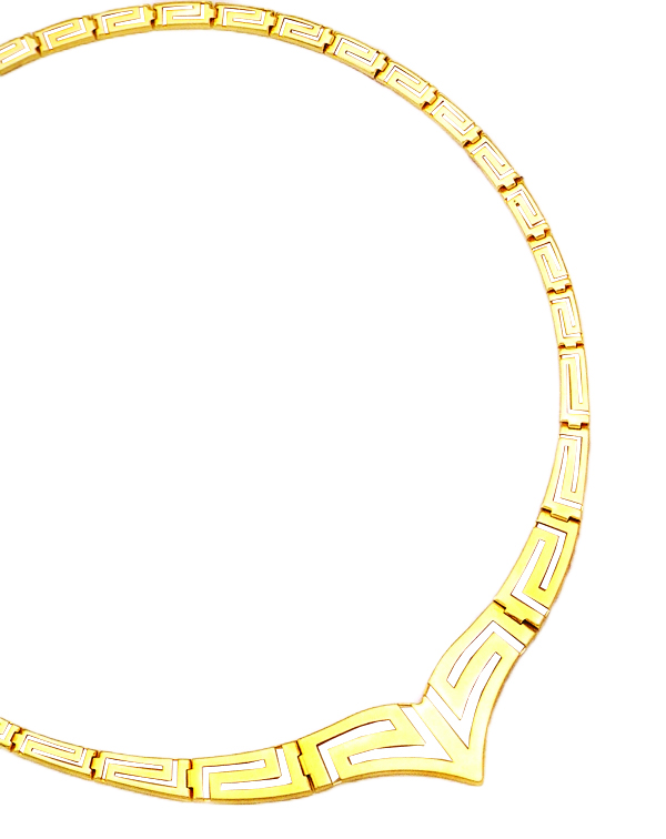 Vintage Greek Design with Satin Finish 14 Karat Gold Necklace For Sale at  1stDibs | greek necklaces, greek gold necklace, gold greek necklace