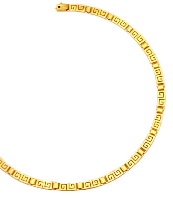 Gold Greek Key Meander Necklace