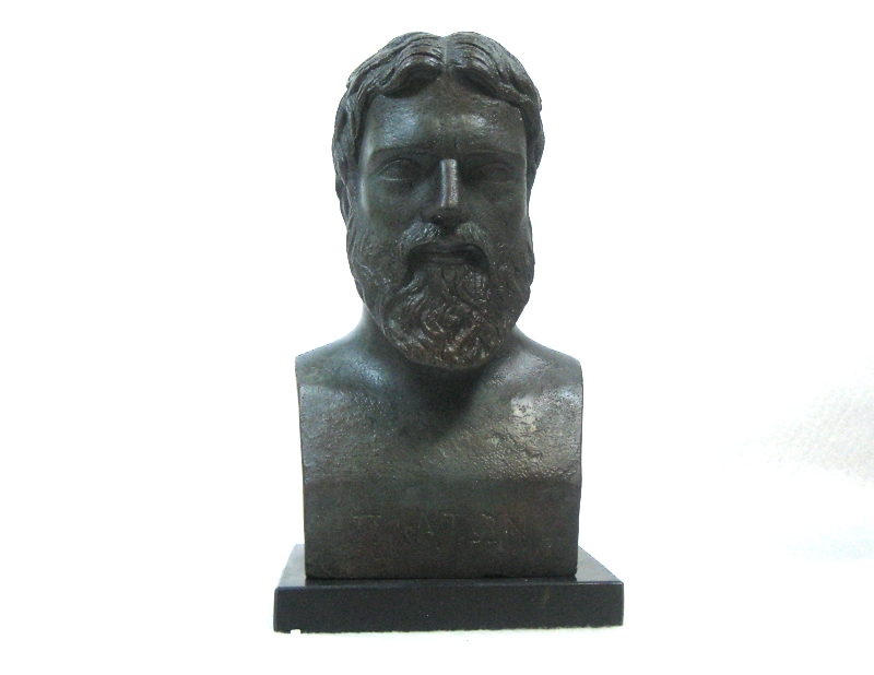 Bust of the Greek philosopher Plato. Round base. 29 cm.