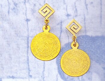 Gold Disk of Phaistos Earring