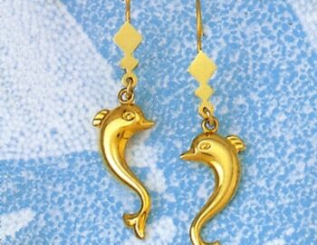 Gold Aegean Dolphins Earring
