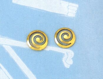 Gold Spiral Meander Earring