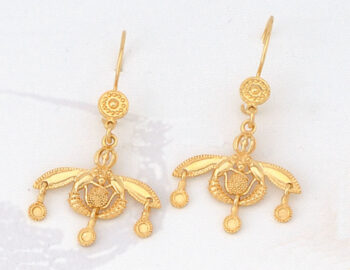 Gold Malia Bees Earrings with French hook – large