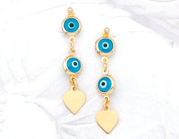 Gold Cross Earrings with double mati