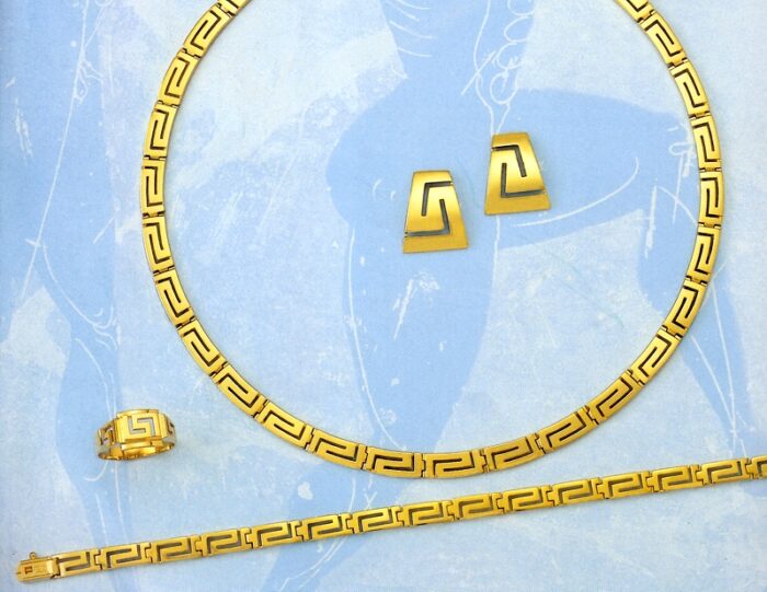 Greek Key Meander Jewelry Set