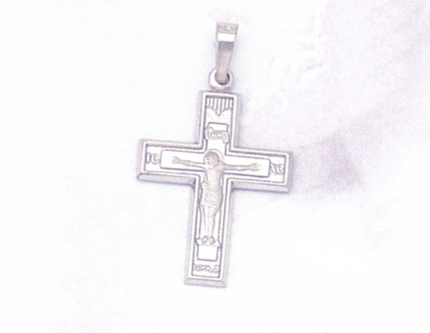 White gold Greek Orthodox Cross Jesus Christ | Hellenic Art